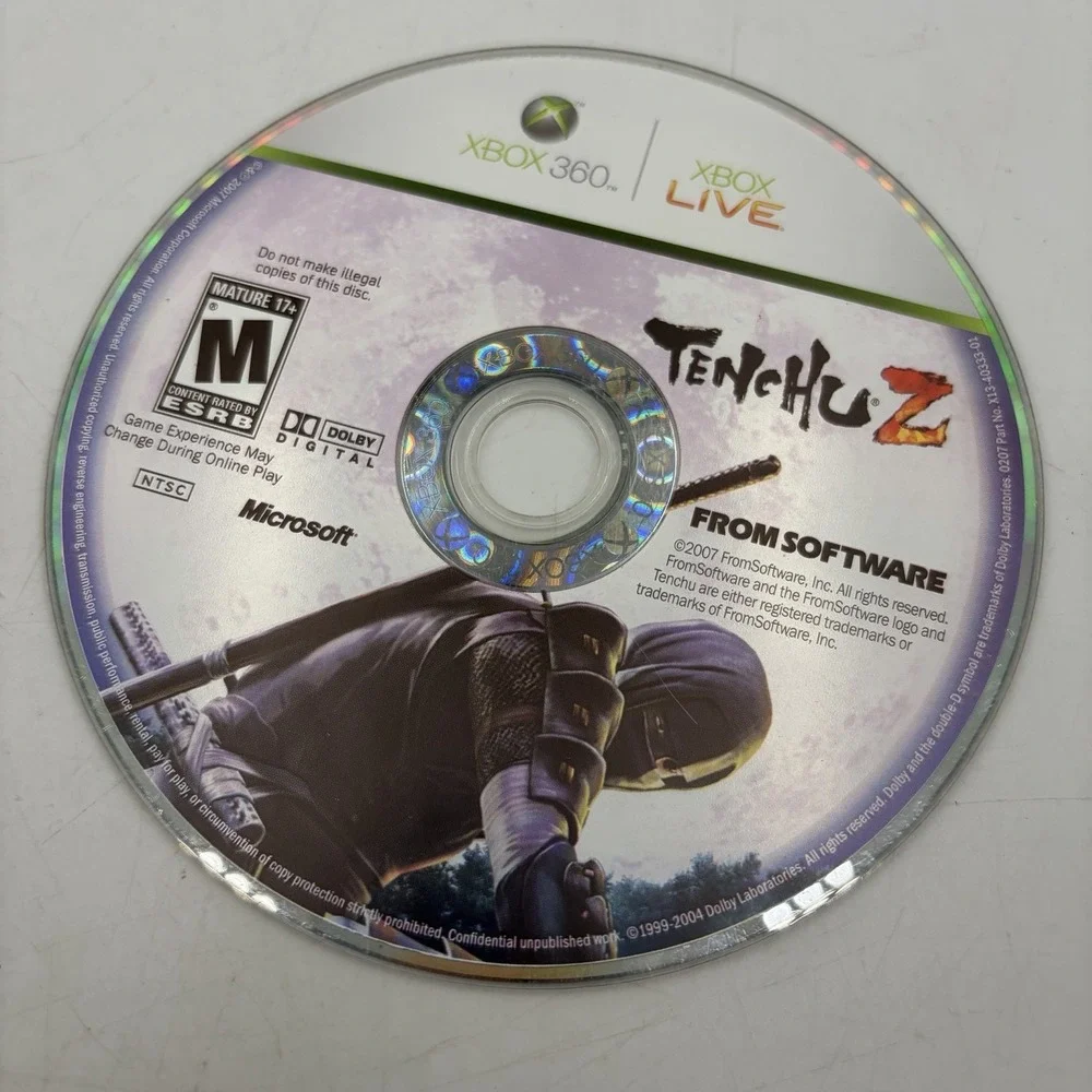 Tenchu Z (Microsoft Xbox 360, 2007) Disc Only Tested